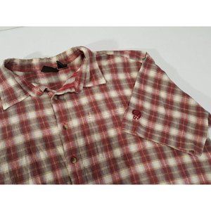 Mountain Hardware Plaid Checks Red Button Up Shirt